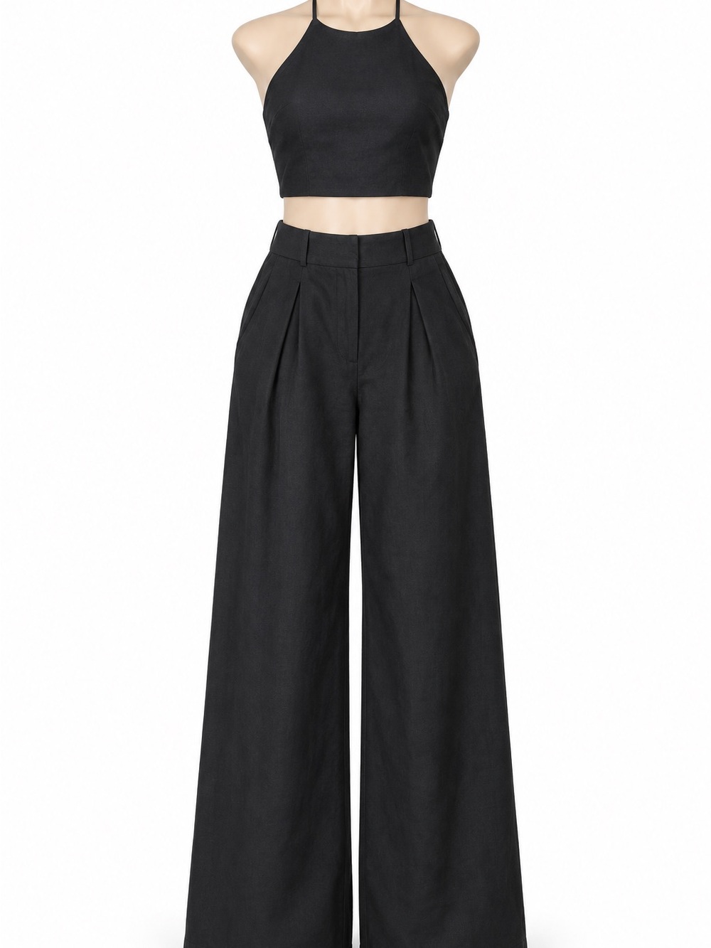 House of Harlow 1960 Black High-Waist Wide-Leg Trousers